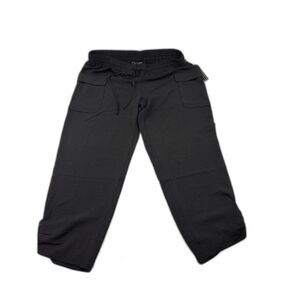 NYCC Women's Capri Pants Size XL Drawstring Pull Up Pants Roll Tab NWT Black
